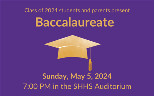 Baccalaureate May 5 at 7 PM