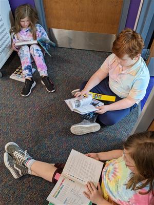 Students reading books