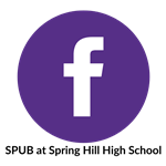 Purple circle Facebook logo with SPUB name
